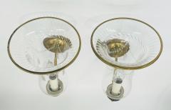  Charles Edwards Pair of Charles Edwards London Brass Hurricane Wall Sconces England 1990s - 4712347