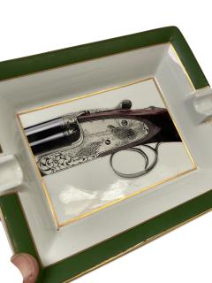  Charles George Asprey 1980s porcelain ashtray or vide poche showing a riffle by Asprey London - 4123198