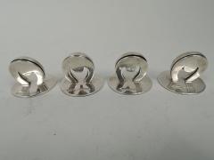  Charles George Asprey Set of 4 Antique Asprey English Edwardian Fox Hunt Place Card Holders - 3753841