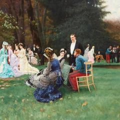  Charles douard Delort Large oil painting by C Delort entitled The Wedding Fontainebleau  - 3488796