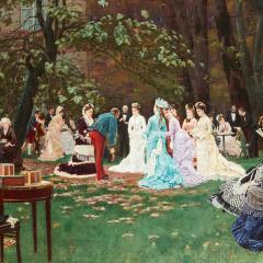  Charles douard Delort Large oil painting by C Delort entitled The Wedding Fontainebleau  - 3488799