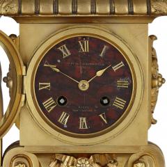  Charpentier Compagnie French red marble and gilt bronze Neoclassical style matched clock set - 2255411