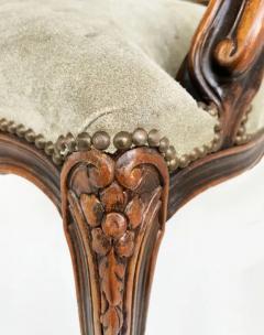  Chateau d Ax Italian Chateau dAx Carved Armchairs in Suede with Brass NailHeads Pair - 3626630