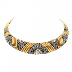  Chaumet CHAUMET 18K YELLOW GOLD DIAMOND BLACK RHODIUM COLLAR NECKLACE - 2951820