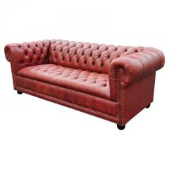  Chesterfield English Chesterfield Cardovian Oxblood Tufted Leather Sofa - 2937180