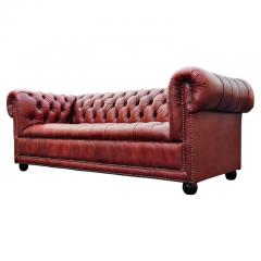  Chesterfield English Chesterfield Cardovian Oxblood Tufted Leather Sofa - 2937231