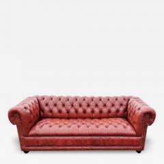  Chesterfield English Chesterfield Cardovian Oxblood Tufted Leather Sofa - 2942467