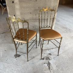  Chiavari 1950s Pair of Chiavari Side Chairs in Brass Italy - 3417972