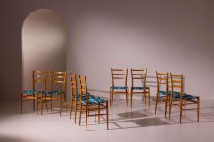  Chiavari Eight Tre Stecche chairs in cherry wood Chiavari manufacture Italy 1950s - 4316980