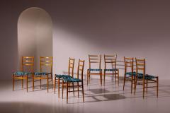  Chiavari Eight Tre Stecche chairs in cherry wood Chiavari manufacture Italy 1950s - 4316981