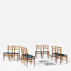  Chiavari Eight Tre Stecche chairs in cherry wood Chiavari manufacture Italy 1950s - 4319489