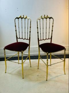  Chiavari GLAMOROUS PAIR OF ITALIAN BRASS CHIAVARI CHAIRS - 2186155