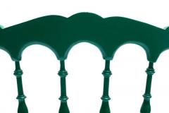  Chiavari Green Lacquered Chiavari Side Chair with Peacock Feathers in Cut Velvet - 1976652