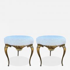  Chiavari Pair Of Italian Chiavari Brass Ottomans - 4681445
