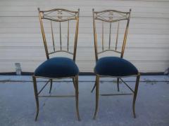  Chiavari Pair of Italian Neoclassical Style Brass Chiavari Side Chairs - 3762480