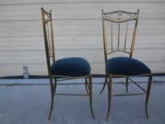  Chiavari Pair of Italian Neoclassical Style Brass Chiavari Side Chairs - 3762481