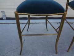  Chiavari Pair of Italian Neoclassical Style Brass Chiavari Side Chairs - 3762482