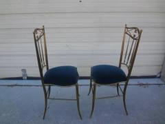  Chiavari Pair of Italian Neoclassical Style Brass Chiavari Side Chairs - 3762515