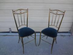  Chiavari Pair of Italian Neoclassical Style Brass Chiavari Side Chairs - 3762516