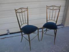  Chiavari Pair of Italian Neoclassical Style Brass Chiavari Side Chairs - 3762521