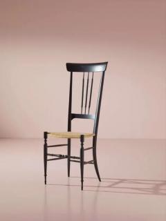  Chiavari Set of 8 black stained beechwood Chiavari chairs model Tre Fusi Italy 1950s - 4013059