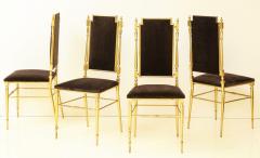  Chiavari Suite of four solid brass Chiavari chairs Italy 1970s - 1041565