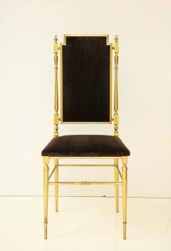  Chiavari Suite of four solid brass Chiavari chairs Italy 1970s - 1041569