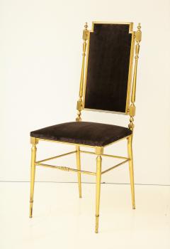  Chiavari Suite of four solid brass Chiavari chairs Italy 1970s - 1041576