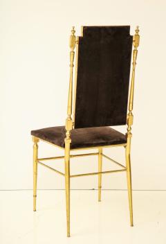  Chiavari Suite of four solid brass Chiavari chairs Italy 1970s - 1041578