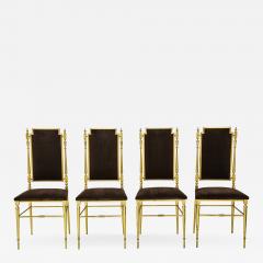  Chiavari Suite of four solid brass Chiavari chairs Italy 1970s - 1045077