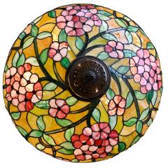  Chicago Mosaic Co Chicago Mosaic Floral shade on Fine Late 20th Century Bronze Base - 4299228