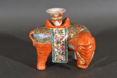  Chinese Porcelain Chinese Export Porcelain Canton Famille Rose Elephant Candlestick - 1618539