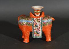  Chinese Porcelain Chinese Export Porcelain Canton Famille Rose Elephant Candlestick - 1618540