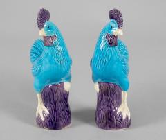  Chinese Porcelain Chinese Export Porcelain Turquoise and Purple Roosters A Pair - 1909726
