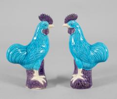  Chinese Porcelain Chinese Export Porcelain Turquoise and Purple Roosters A Pair - 1909727