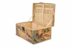  Chinese Porcelain Chinese Wooden Lacquered Rectangular Chest with Hand Painted Figural Scenes - 4199303