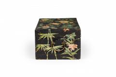  Chinese Porcelain Chinese Wooden Small Rectangular Chest with Hand Painted Exotic Birds - 4199341