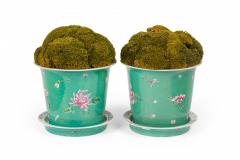  Chinese Porcelain Pair of Chinese Porcelain Cylindrical Planters Cachepots - 4200351