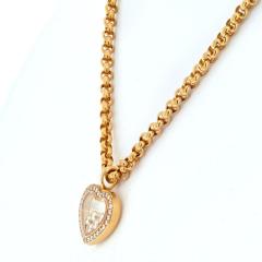  Chopard CHOPARD 18K YELLOW GOLD 5 FLOATING DIAMOND HEART NECKLACE - 2293837