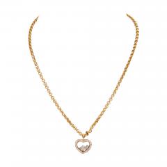  Chopard CHOPARD 18K YELLOW GOLD 5 FLOATING DIAMOND HEART NECKLACE - 2294848