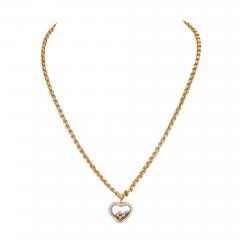  Chopard CHOPARD 18K YELLOW GOLD 5 HAPPY DIAMOND HEART NECKLACE - 2294835