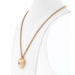  Chopard CHOPARD 18K YELLOW GOLD DIAMOND AND SAPPHIRE HEART ON A CHAIN NECKLACE - 2421268