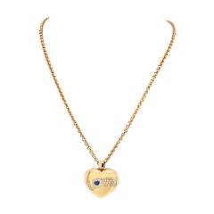  Chopard CHOPARD 18K YELLOW GOLD DIAMOND AND SAPPHIRE HEART ON A CHAIN NECKLACE - 2424651