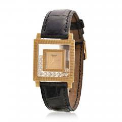  Chopard CHOPARD 18K YELLOW GOLD HAPPY DIAMONDS LADIES SQUARE DIAL VINTAGE WATCH - 1745328