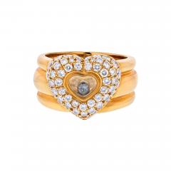  Chopard CHOPARD 18K YELLOW GOLD PAVE HEART SHAPE FLOATING DIAMOND RING - 2294849