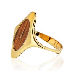  Chopard CHOPARD 1970S 18K YELLOW GOLD TIGER EYE WATCH - 1743672