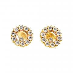  Chopard Chopard 18K Yellow Gold Happy Diamond Round 1 20cttw Stud Earrings - 3993458