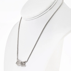  Chopard Chopard Happy Diamonds 18K White Gold 0 72cttw Diamond Love Word Necklace - 4013744
