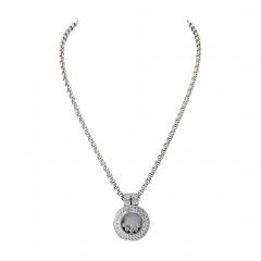  Chopard Chopard Happy Diamonds 18K White Gold 2 05cttw Pave Double Row Round Necklace - 4015435