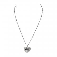  Chopard Chopard Happy Diamonds 18K White Gold Five Floating Diamond Heart Necklace - 4015439